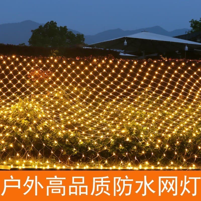 LED Fishing Net Light String, Starry Sky Fish Net Light, Camping Solar Tree Light, Landscape Light Outdoor, Fish Net Colorful Light
