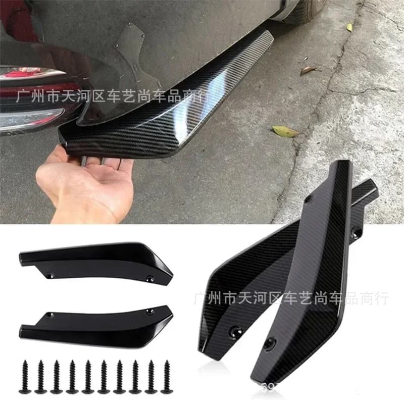 Universal Car Body Kit Rear Bumper Corner Guard Carbon Fiber Pattern Protective Corner Auto Parts Rear Spoiler Modification