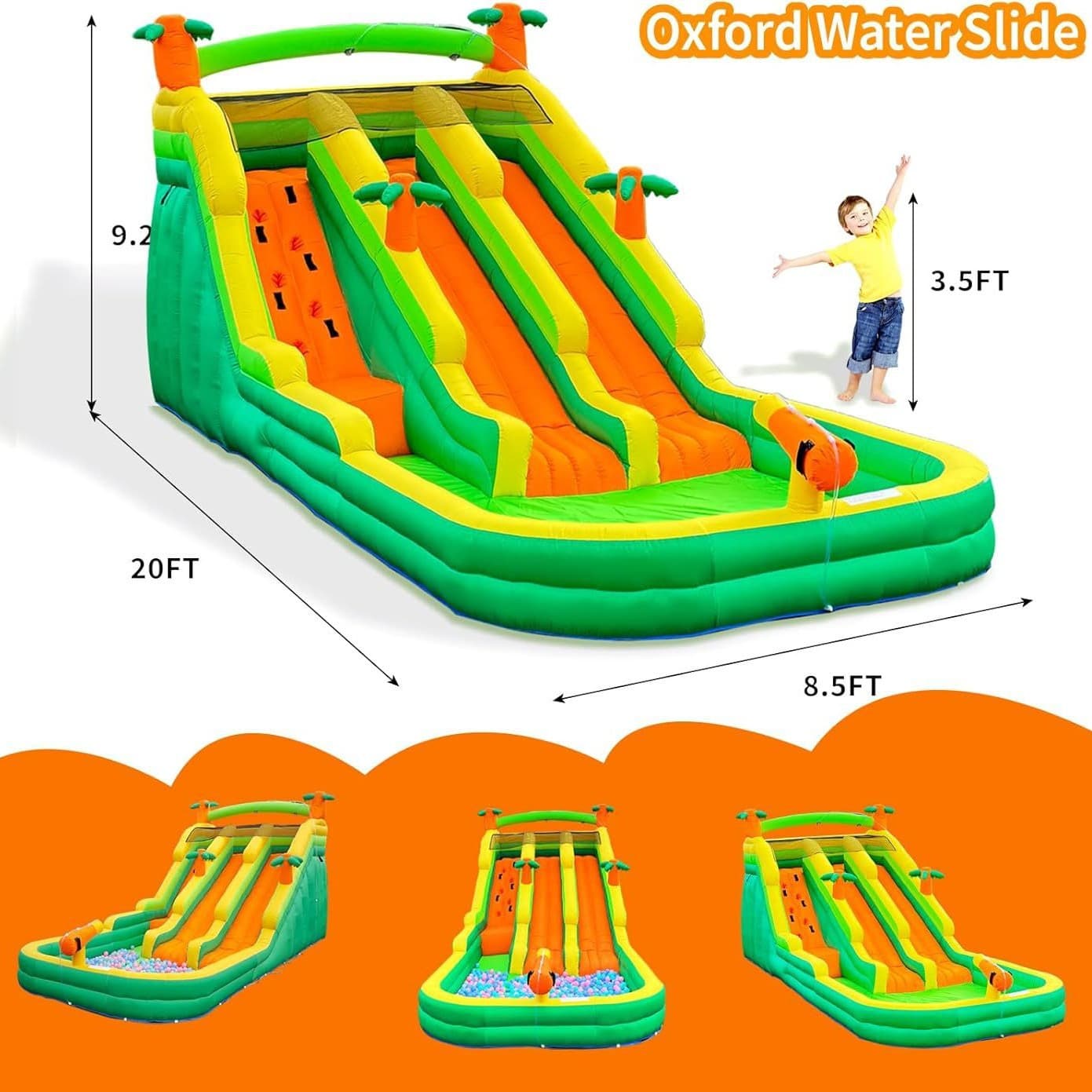 Inflatable Water Slide Suitable for Children and Adults Rainforest Style Water Slide Bounce House and Pool Park