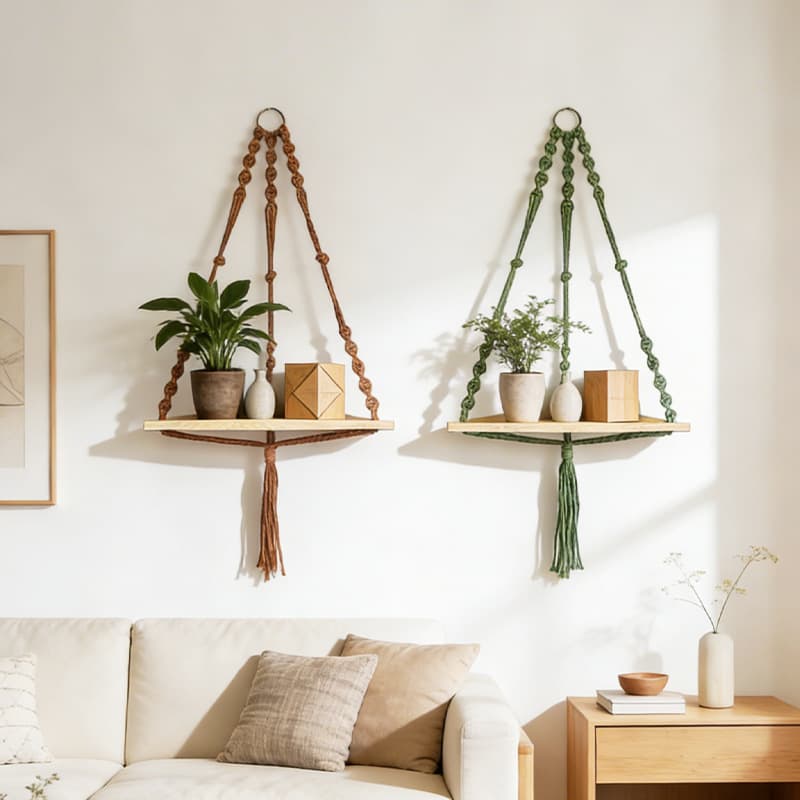 New Nordic Style Handwoven Tapestry Wall Decor Living Room Balcony Flower Pot Shelf Wall Hanging Decorative Tapestry