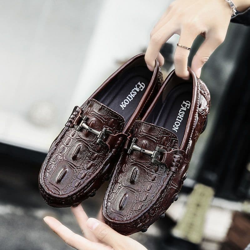 Spring 2026 Men's European Trendy Loafers Crocodile Style Octopus Design Fashion Casual Versatile Men's Shoes
