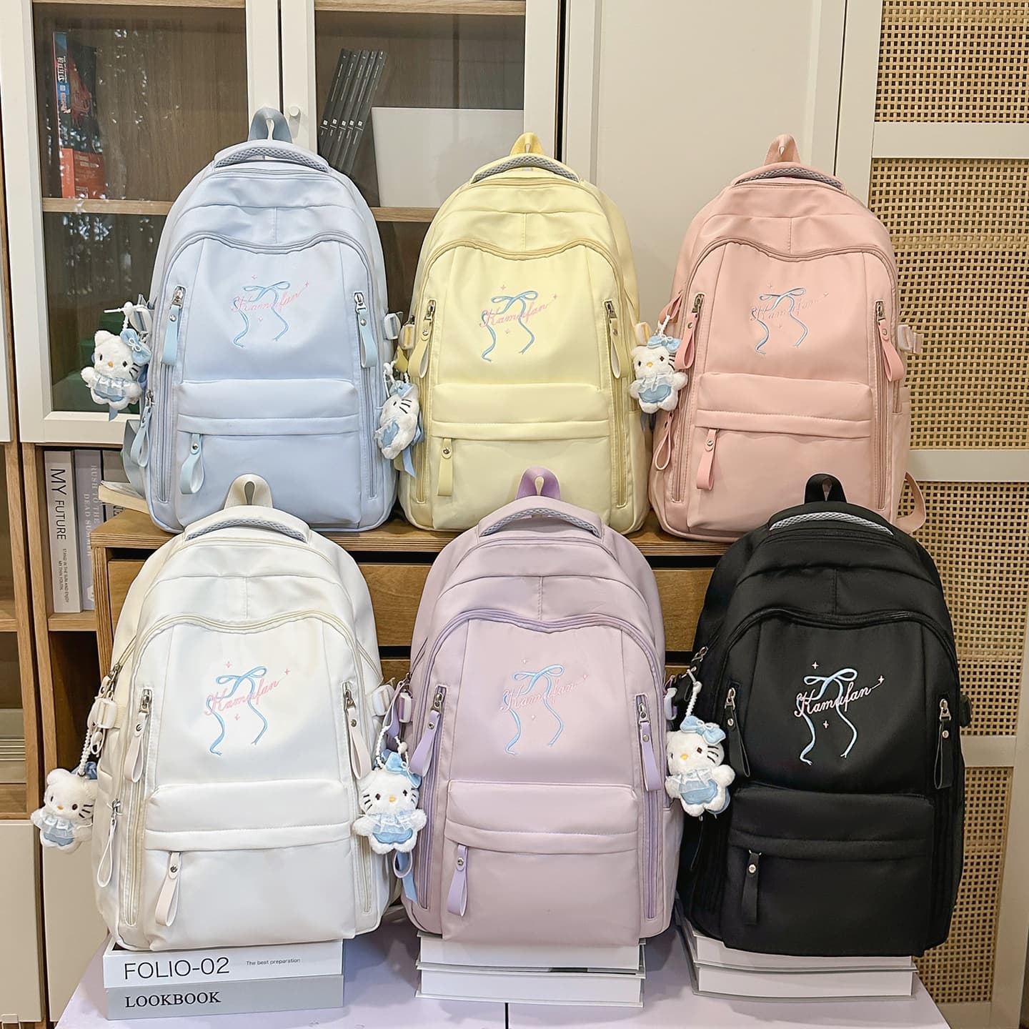 2026 Bow Letter Japanese School Style Girl Backpack for Elementary, Middle, High School and College Students Korean Fashion