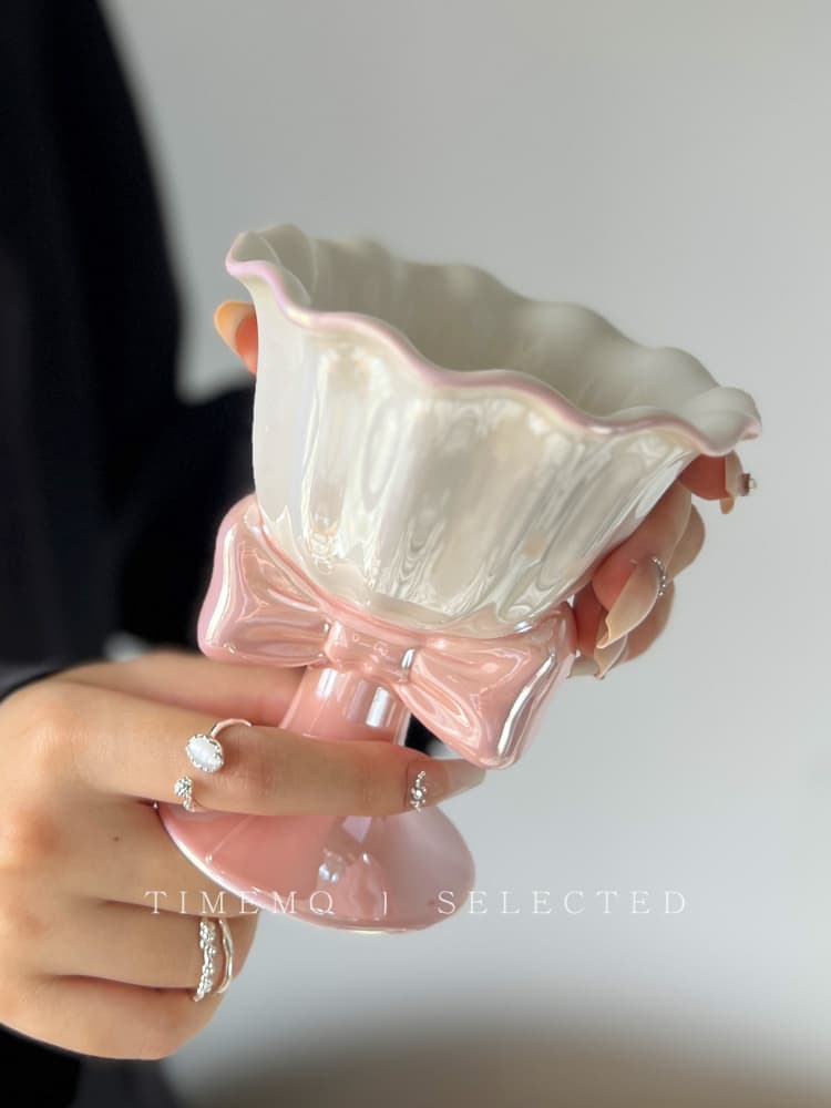 High-Aesthetic Bow Mug - Cute Birthday Gift for Girls, Souvenir, Coffee, Juice, Yogurt, Ice Cream Cup