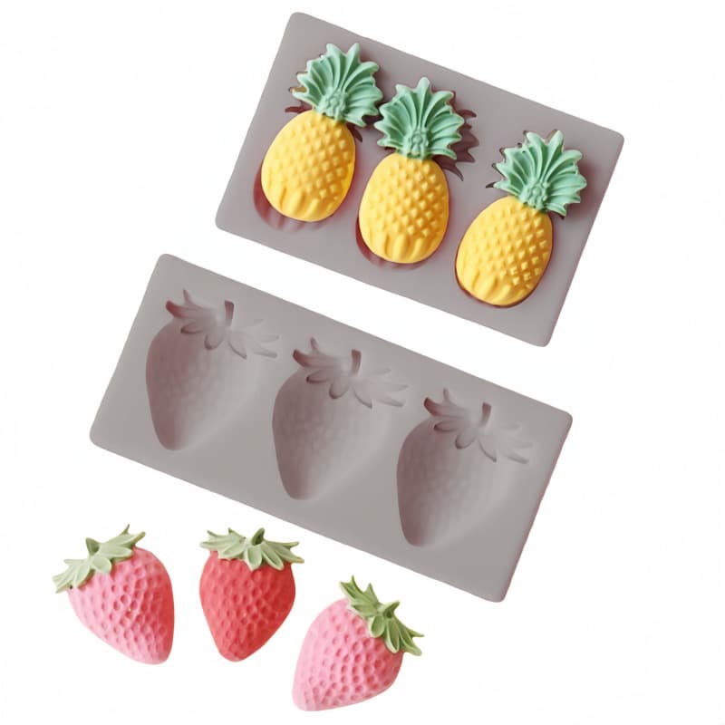 Simulated pineapple strawberry fruit shape silicone mold pineapple chocolate mold cake decoration mold Chulu baking mold