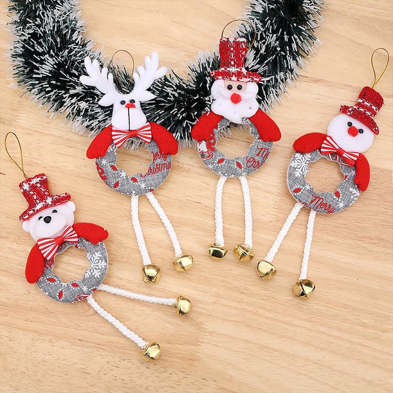New Christmas tree pendant old man snowman hollow long legs Christmas tree accessories cartoon elk bell pendant