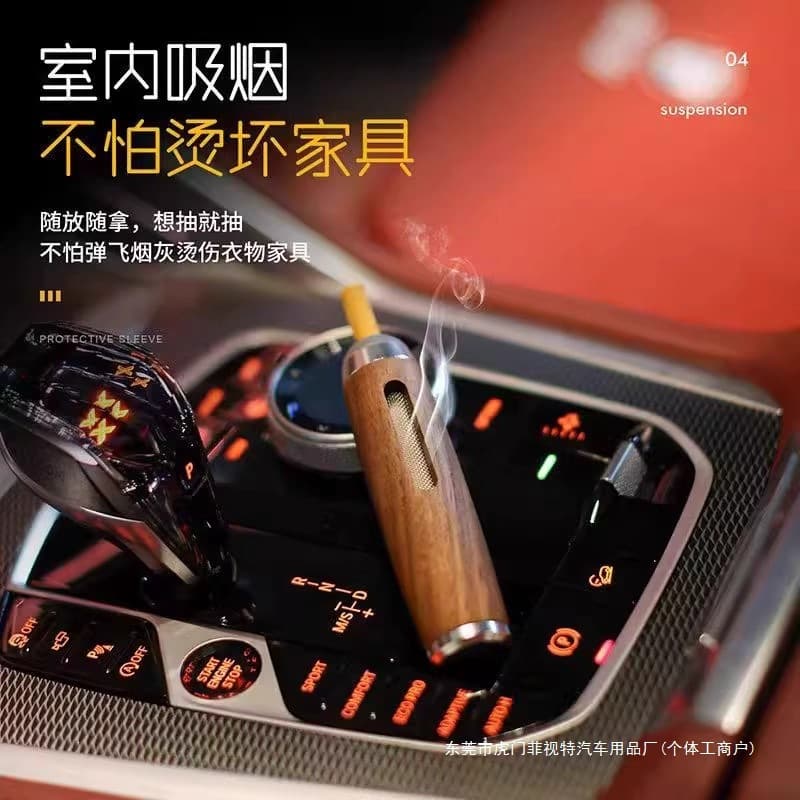 Car ashtray for lazy people who smoke without losing ash. Smoking in the car prevents ash from flying ash. Car cigarette case with anti-fly ash