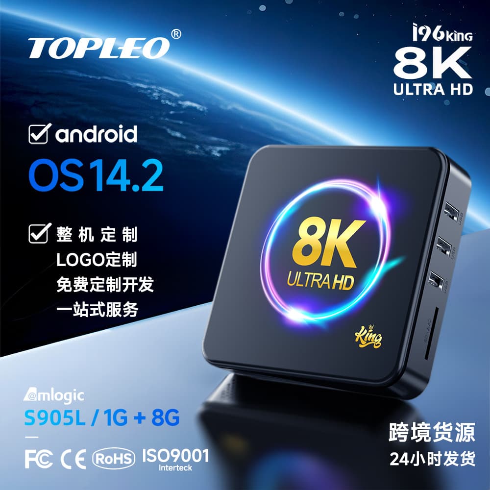 I96 King TV Box 8K Android 14 1+8G TVBOX Set Top Box 8K Ultra HD Android 14