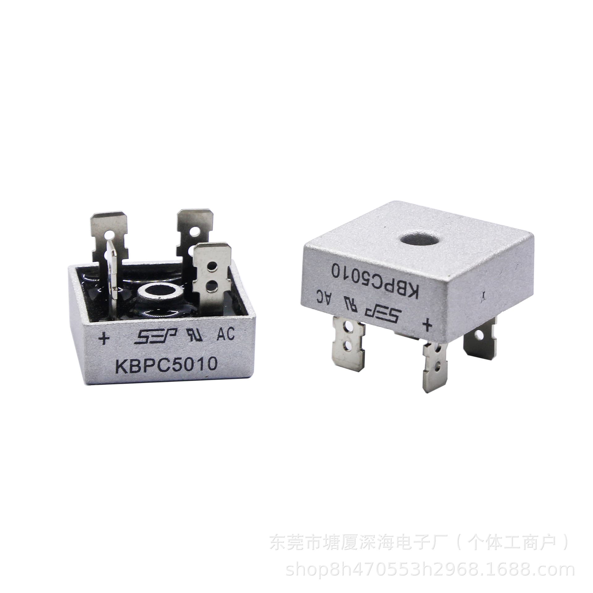 KBPC5010 single-phase bridge rectifier, iron/copper pins 50A/1000V, for ultrasonic spot welder bridge stack, square type
