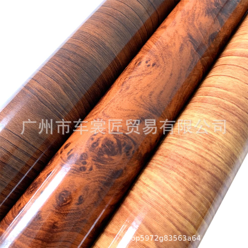 Cross-border car interior central control wood grain film waterproof and anti-scratch glossy peach wood grain DIY modified film