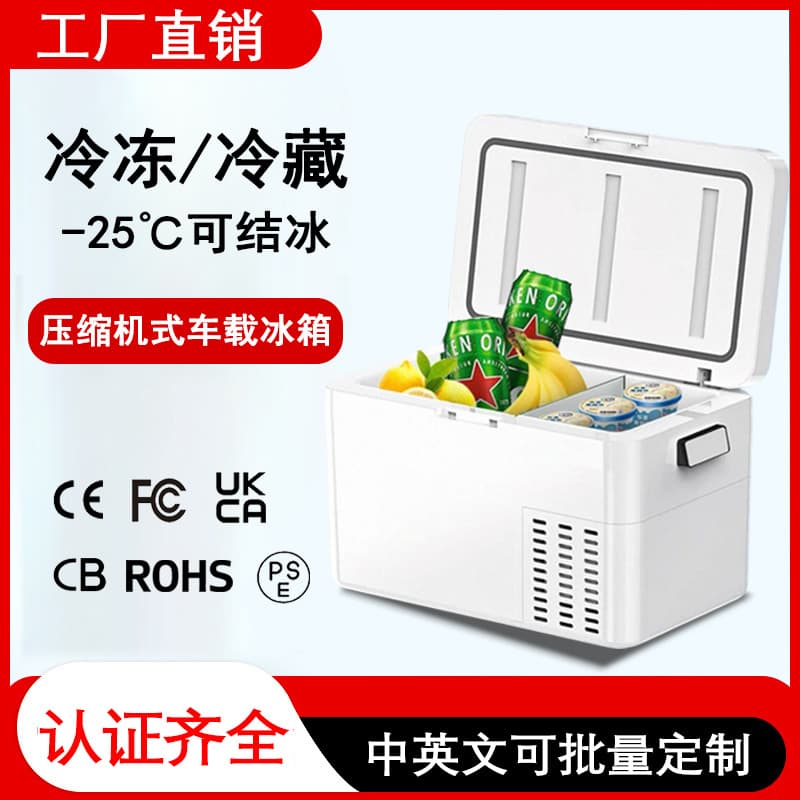 Cross-border Car Fridge Small Portable Mini Compressor Refrigerator for Car and Home Use 12V 24V