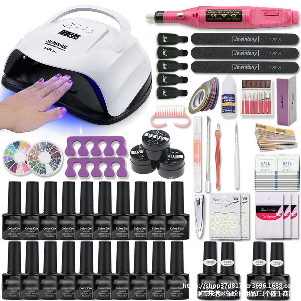 Nail Art Kit Full Set for Beginners Home Professional Gel Polish Tools UV Lamp Cross-Border Wholesale
