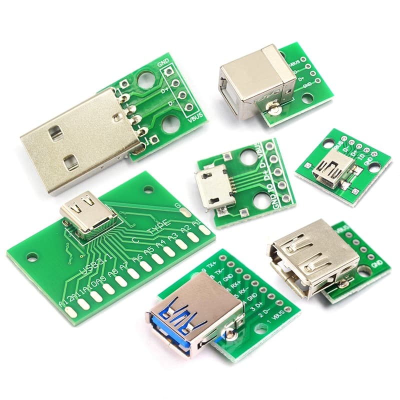 USB to 2.0 3.0 Female Male MICRO Adapter Board Type-C Soldered Module Circuit Board Power Cable