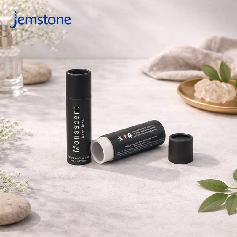 Simple black perfume paper jar multi-purpose cosmetics and skin care products round packaging paper tube wholesale personalized design