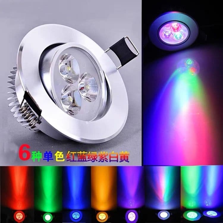 Colored spotlight downlight color-changing light embedded LED ceiling light atmosphere light automatic color-changing KTV bulb