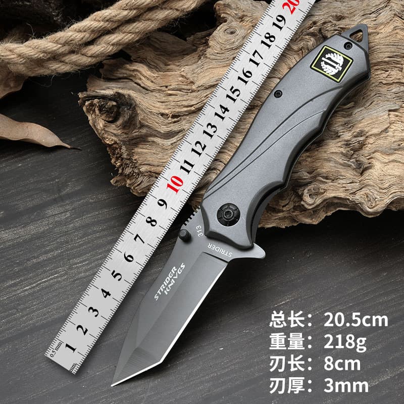 Cross-border Folding Knife Full Steel Handle Camping Survival Portable Pocket Fruit Knife Outdoor Folding Knife Multifunctional Small Tool