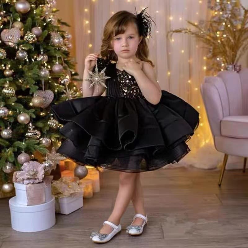New Children's Birthday Princess Dress Runway Tutu Skirt Girls Sequined Piano Performance Outfit Evening Gown Wholesale