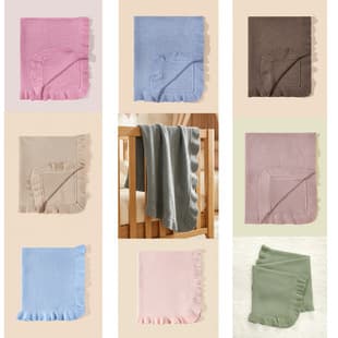 INS Style Baby Pure Cotton Ruffle Knit Blanket, Newborn Swaddle Wrap, Cross-Border Amazon AliExpress