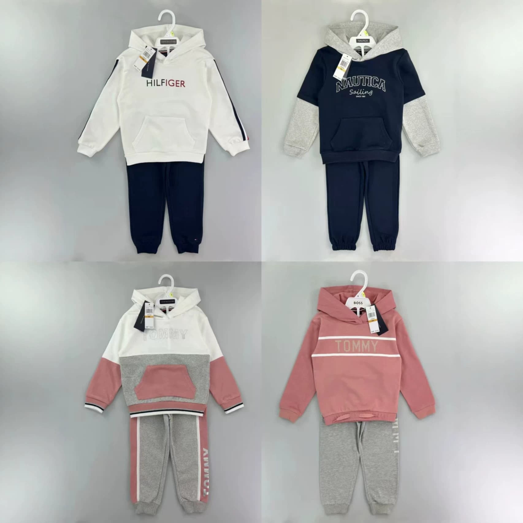 2026 New Set Trendy Letter Unisex Round Neck Pullover Cross-Border High-Quality Embroidered Hoodie for Ages 2-7
