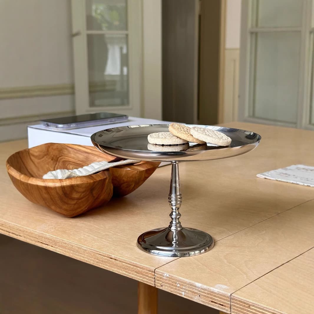 European Light Luxury Style 304 Stainless Steel Dessert Plate, Home Dining Afternoon Tea Ice Cream Cup, Cake Plate