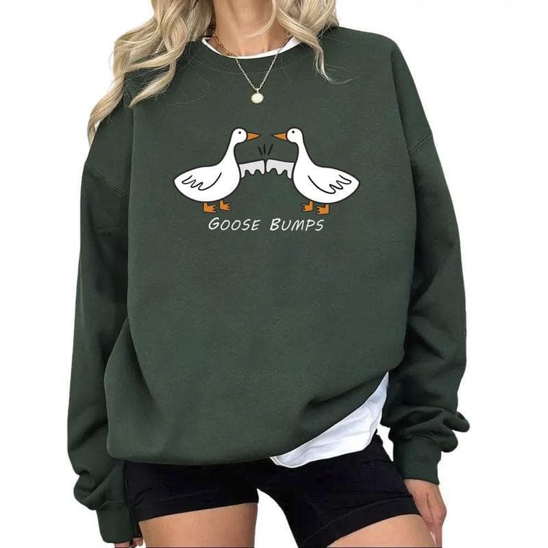 【Cross-border EU Size】Funny Goose Bumps Hunting Season Sweatshirt 90s