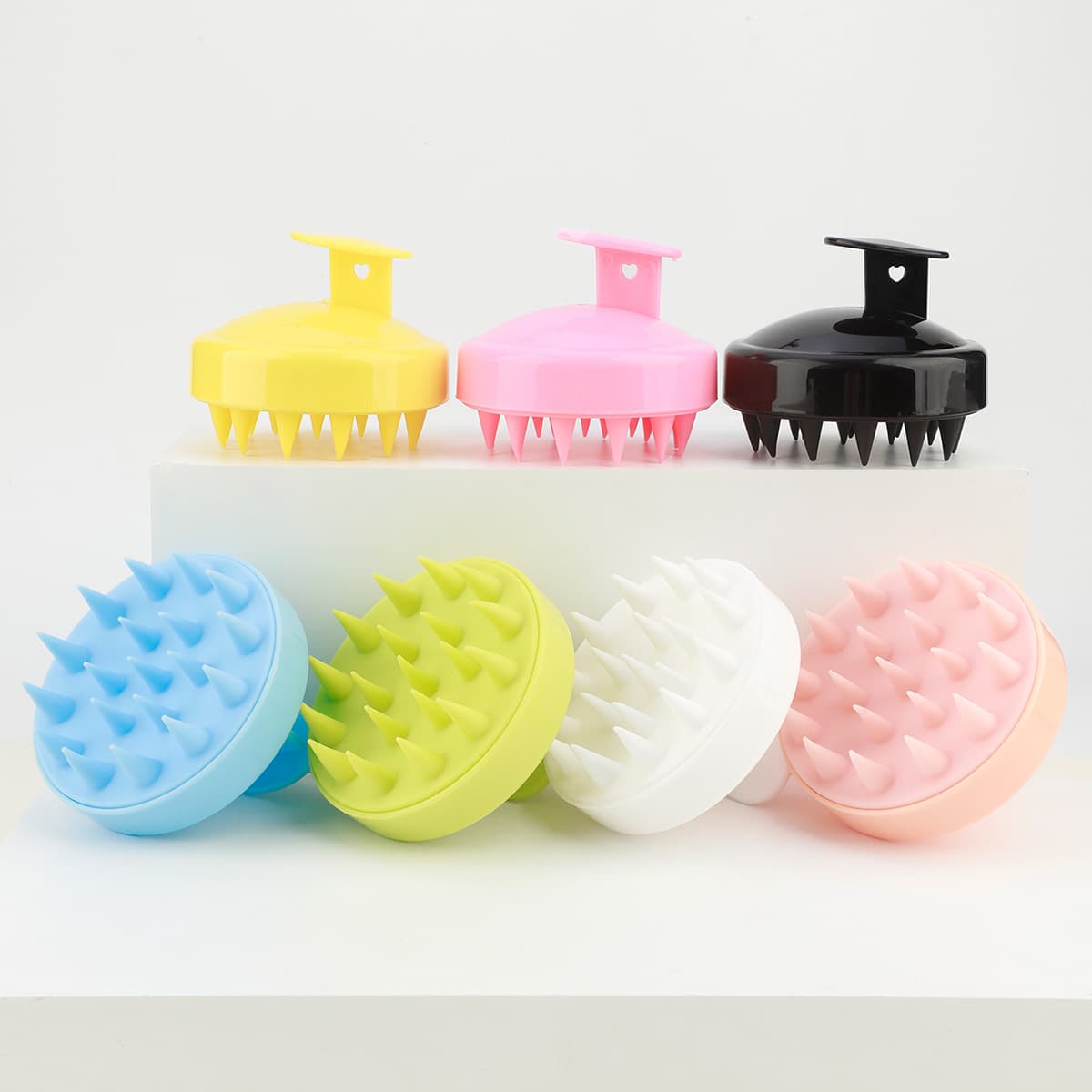 19-Tooth Silicone Scalp Massage Comb Shampoo Brush Body Scrubber Silicone Hair Detangling Brush Hair Care Tool