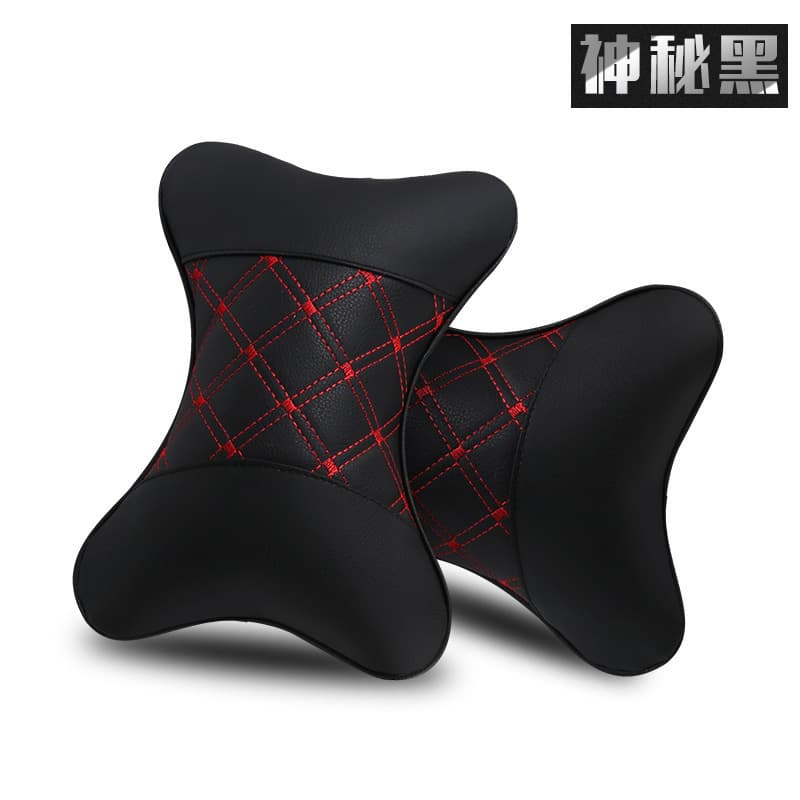 Leather Neck Support Pillow Car Accessories Bone Shaped Inner Cushion Four Seasons Universal Automobile Headrest Decorations