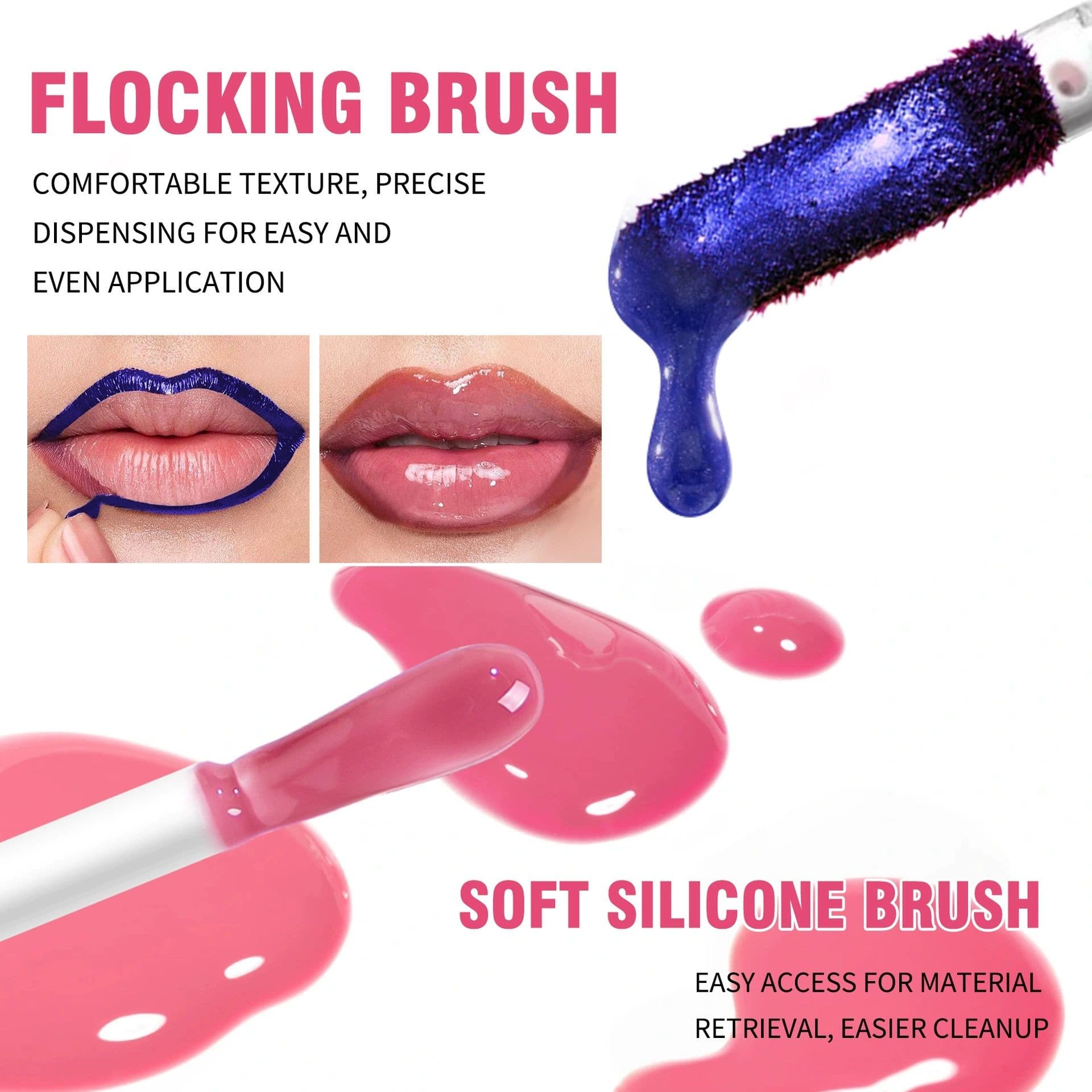 Double-Ended Lip Liner and Lip Gloss 2-in-1 Professional Dual-End Lip Liner and Glossy Lip Gloss
