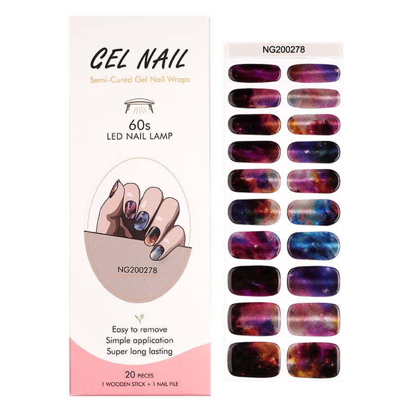 Cat Eye Gel Nail Stickers Hardens Under UV Lamp Wearable Nail Art Gold Foil Nail Stickers Wholesale Factory Source