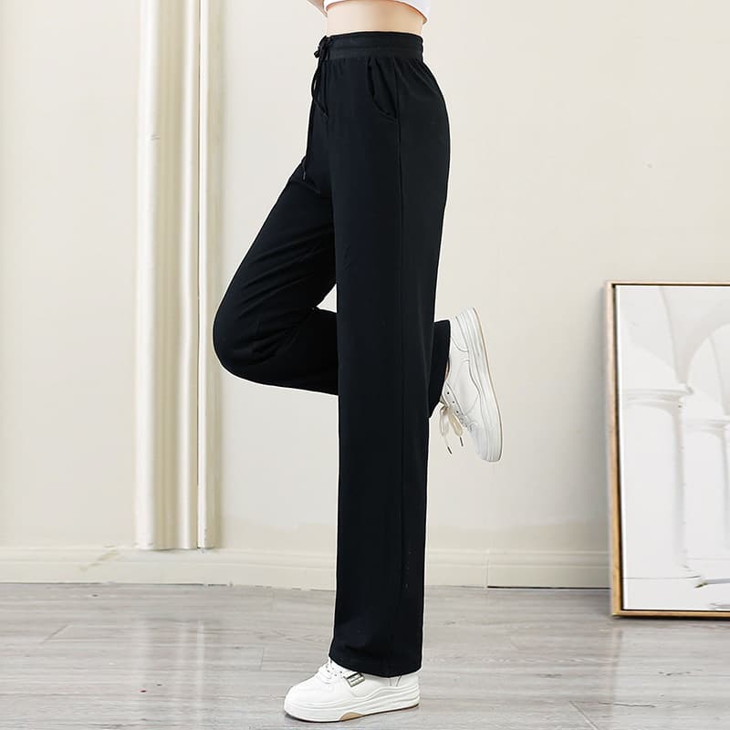 Spring and Summer Thin Sports Pants for Women, Plus Size Straight Leg Pants for 220 lbs, High Waist Slimming Casual Versatile