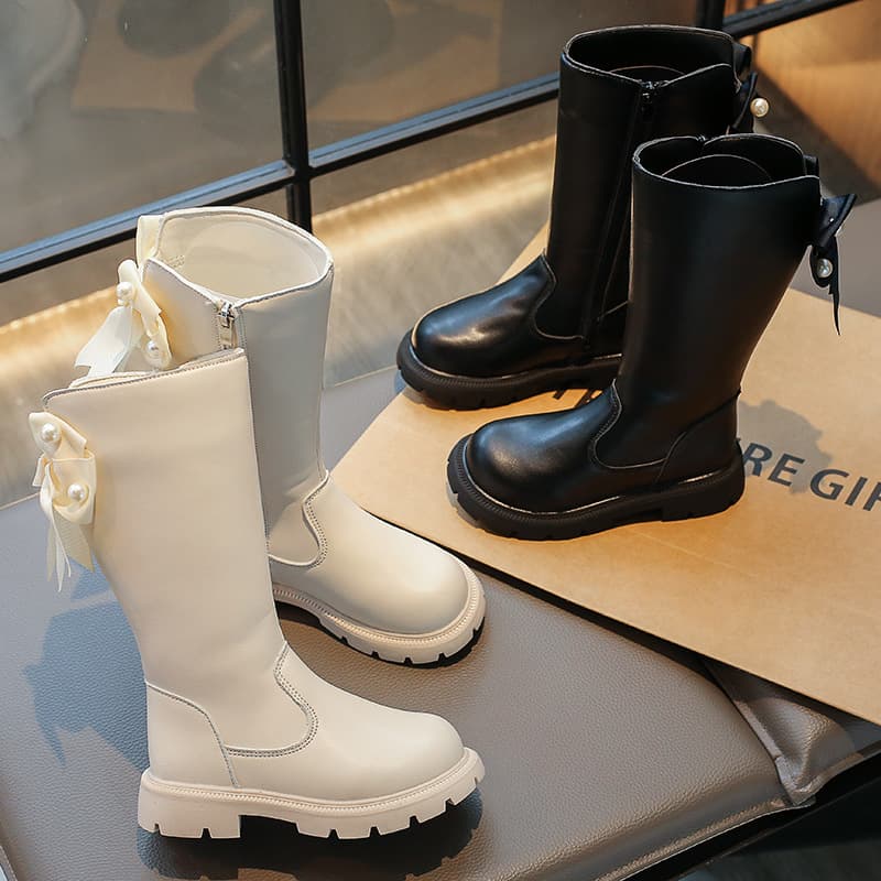 Girls Long Boots 2023 Spring Autumn New Children's Boots Korean Style Little Girl Princess Boots Medium Big Kids Martin Boots Trendy