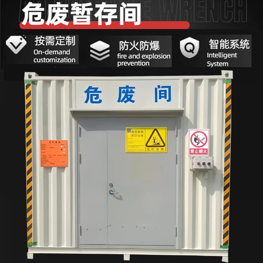 Fire and Explosion Proof Outdoor Mobile Environmental Container, Portable Hazardous Waste Temporary Storage Room, Outdoor Hazardous Waste Room