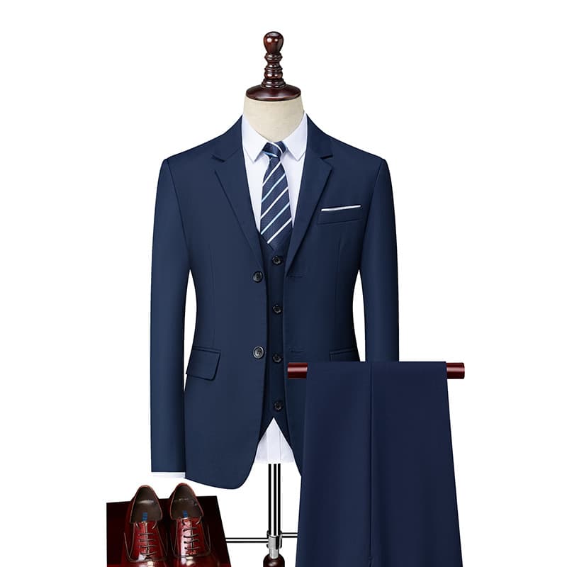 Korean Style Suit Two-Piece Set Business Casual Best Man Suit Double-Breasted Slim Fit Formal Men's Suit Groom Suit 816