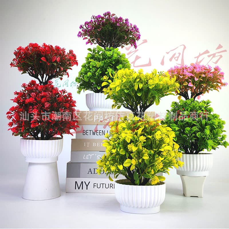 Cross-border artificial kalanchoe and kalanchoe potted plants for indoor living room home plastic artificial flower ornaments and potted plants