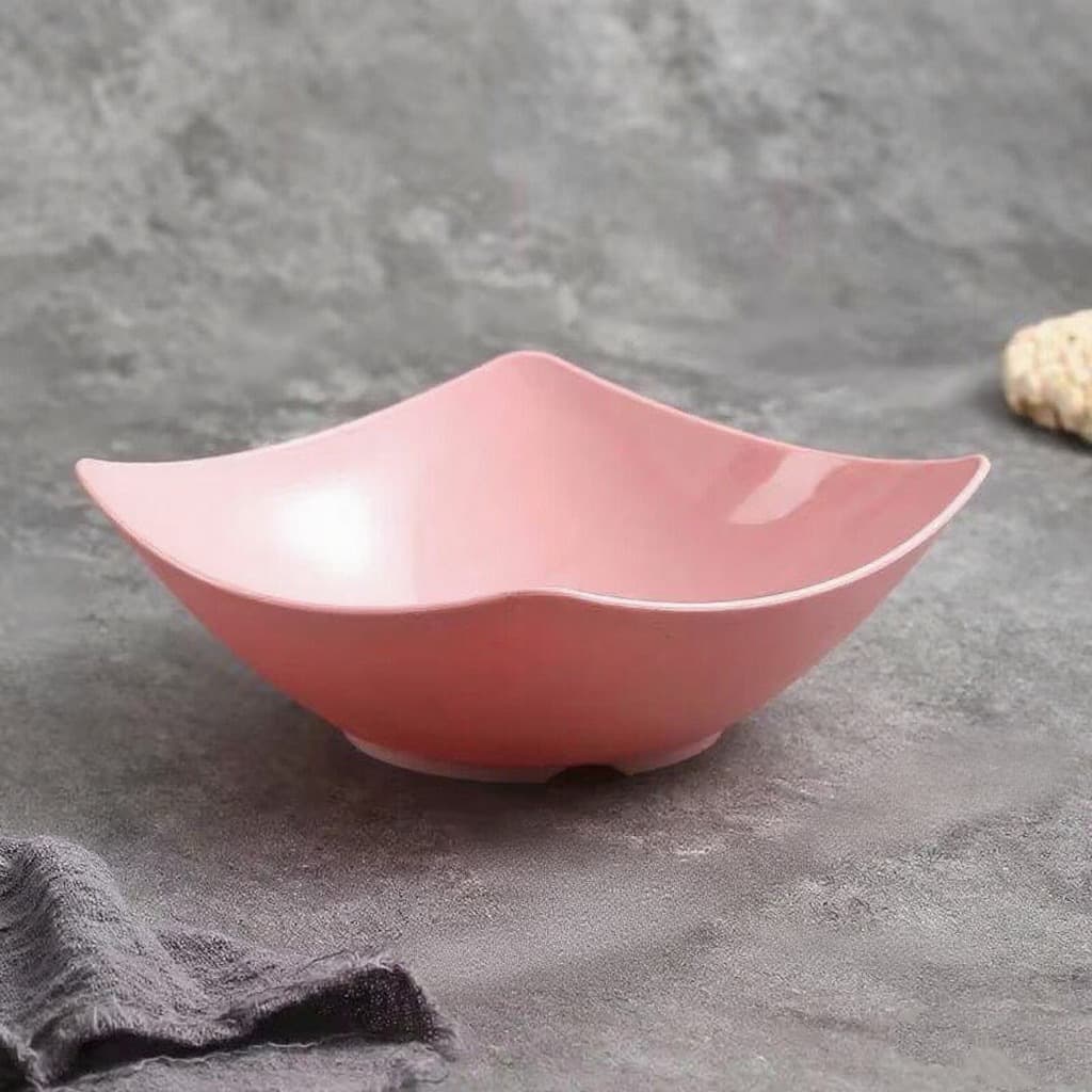 Square Plastic Bowl with Rim, Creative Minimalist Home Soup Noodle Salad Bowl, Wide Edge Deep Large Bowl