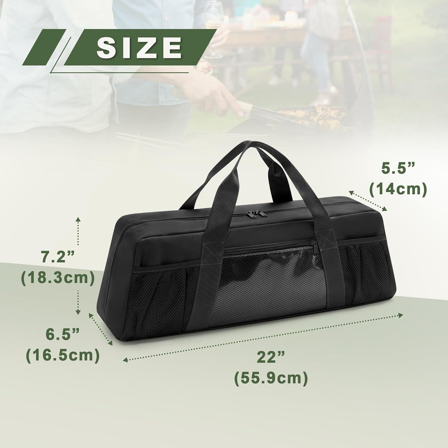 Amazon BBQ tool storage bag, outdoor barbecue utensil holder, large-capacity grilling supplies kit
