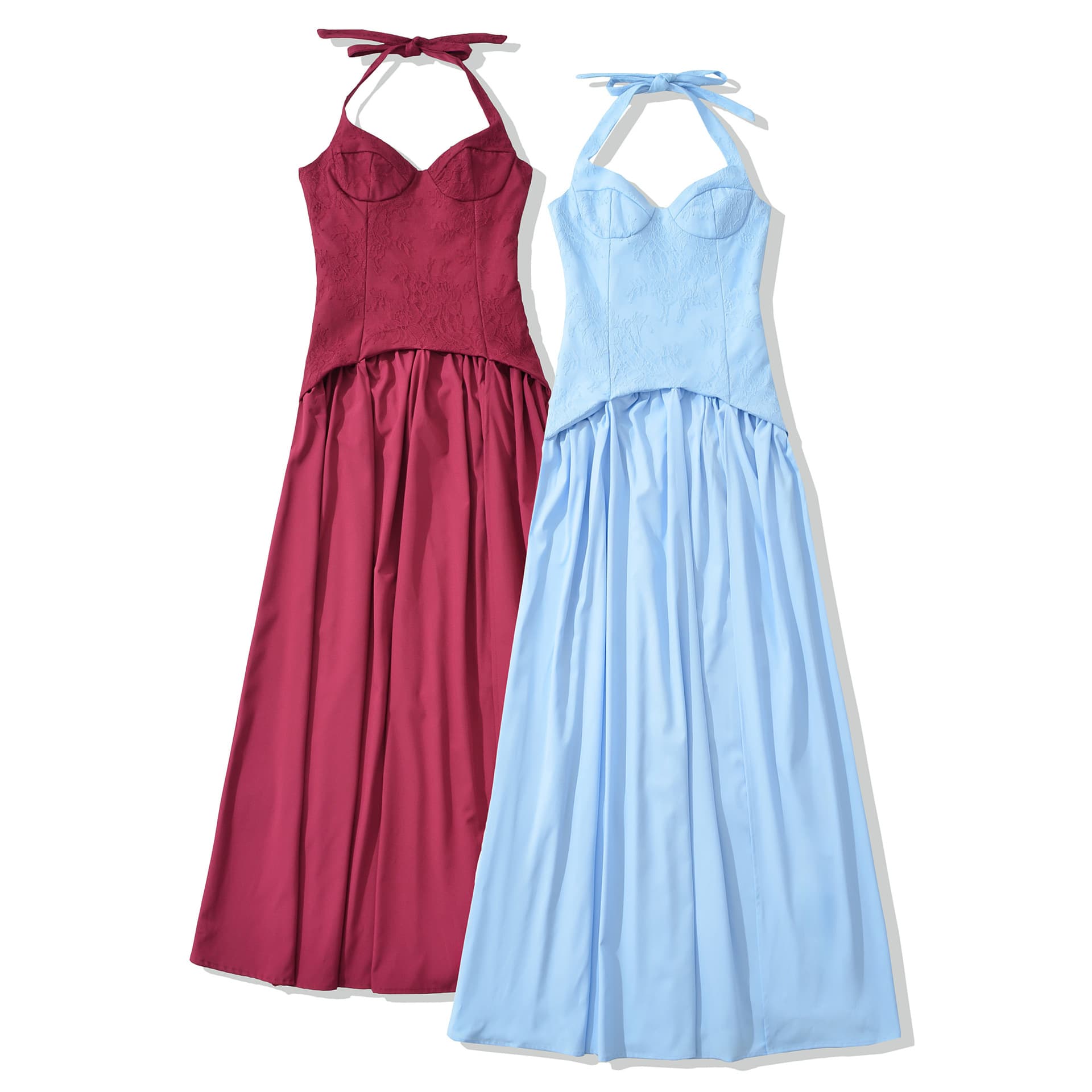 Cross-border European and American mermaid bone corset waist solid color high slit banquet floor-length evening dress