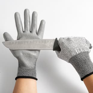 Work gloves for construction, durable, labor protection, cut-resistant, puncture-resistant, Level 5, Grade D, HPPE PU, wholesale, anti-slip