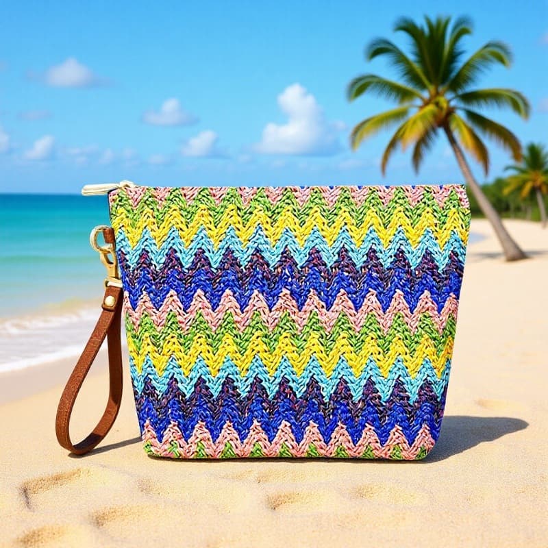 2026 New In-Stock Women's Lipstick Makeup Bag, Straw Woven Bag, Mobile Phone Coin Purse, Handmade Beach Bag