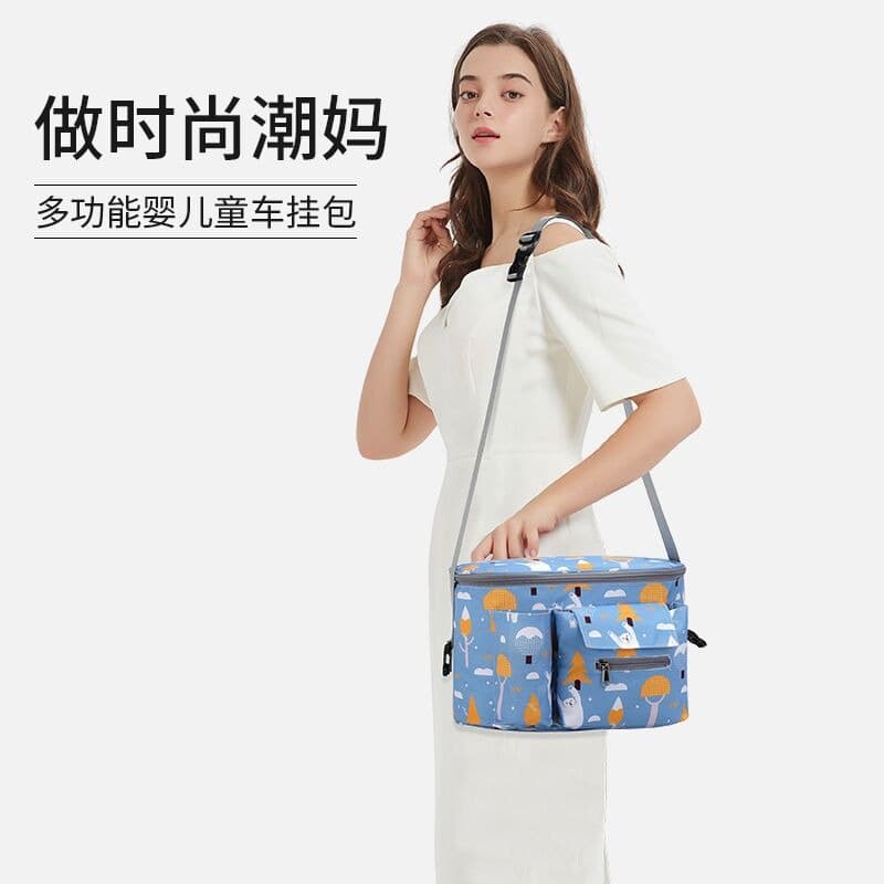 Factory Direct Baby Stroller Hanging Bag Multifunctional Outdoor Diaper Bag Waterproof Baby Care Storage Bag Stroller Bag Universal Standard