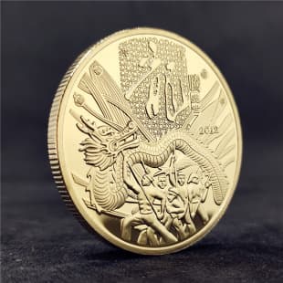Dragon Dance Commemorative Coin Cross-Border Live Stream Source 2012 Chinese Dragon Coin Commemorative Medal Auspicious Dragon Totem Coin