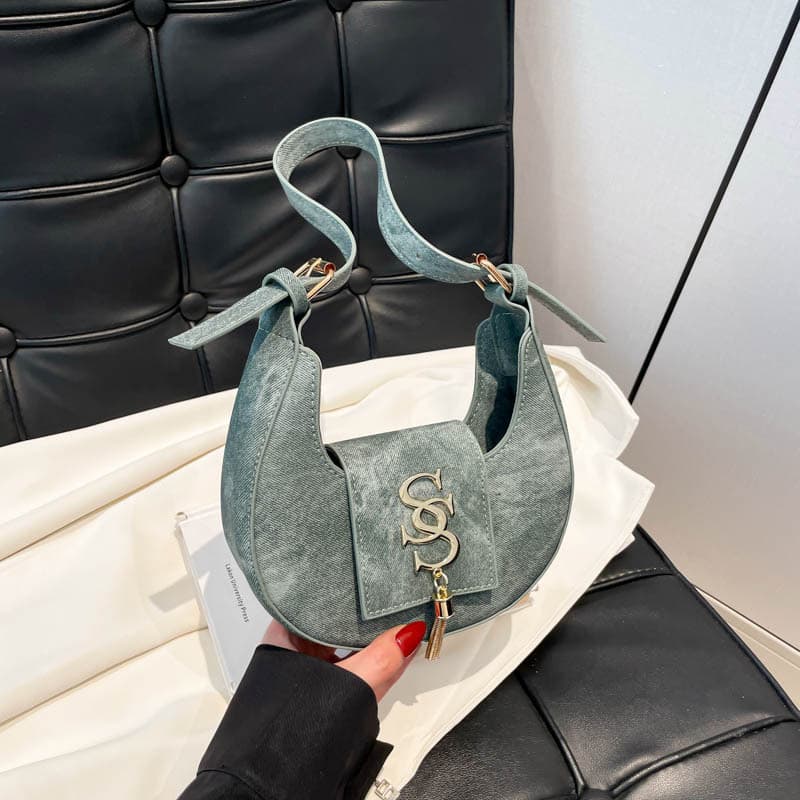 2026 Autumn/Winter New Trendy Korean Retro Elegant Underarm Bag Shoulder Crossbody Bag Chic Crescent Bag