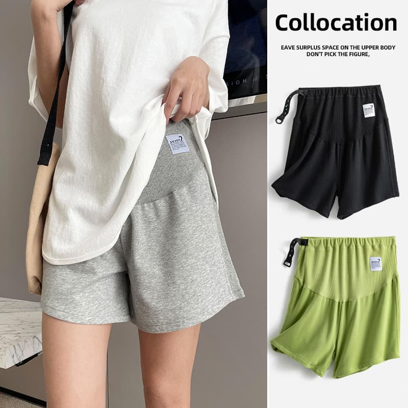 Maternity Shorts Casual Cotton Sweatpants Spring Summer Loose Fit Three-Quarter Length Tummy Supportive Comfortable Women's Clothing