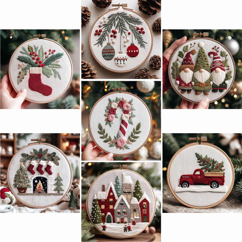 Christmas Embroidery Cross-Stitch DIY Material Kit, Cross-border Christmas Pattern Factory Direct