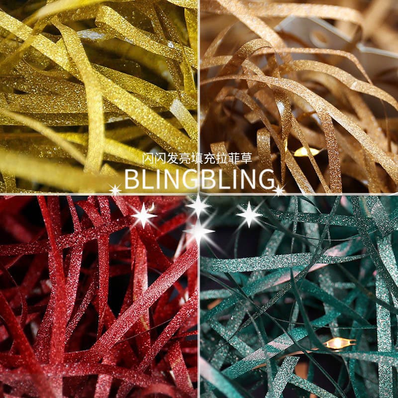 Gift box decorations, shredded paper, bulk glitter paper, raffia filling, Christmas gift boxes, fruit boxes, souvenirs