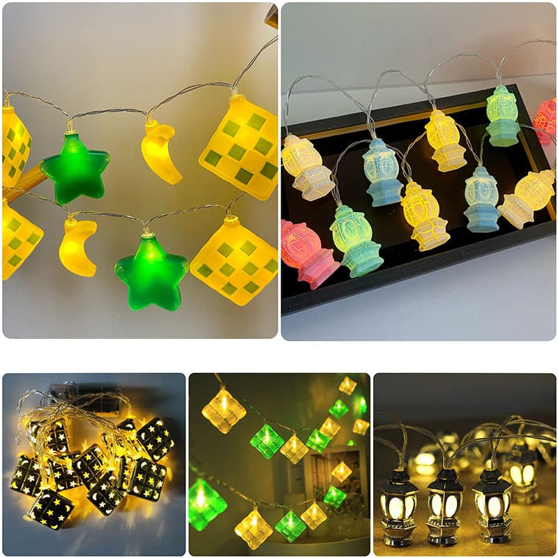 New Arabian Malay bag light string, moon palace lantern decoration, Corban festival rice dumpling lighting, colorful light string