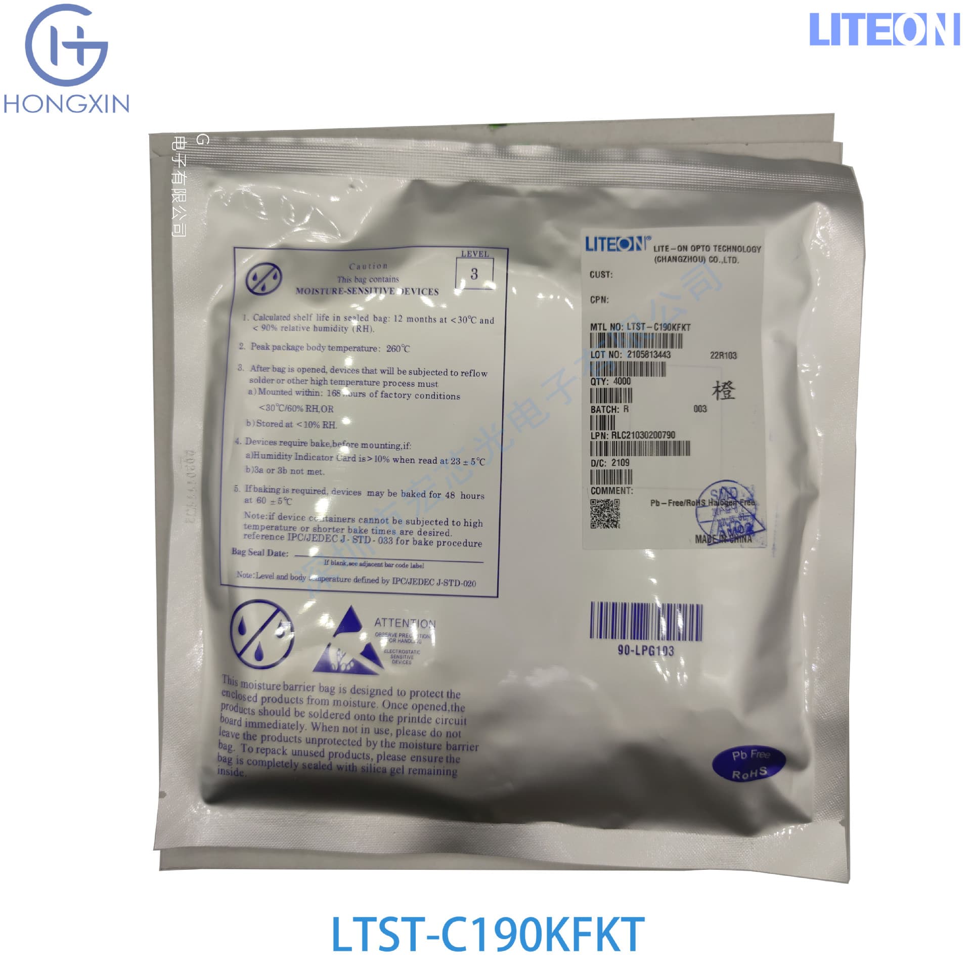 LTST-C190KFKT 0.8mm Thickness Power 75mW Colorless Transparent Lens Luminous Intensity 90mcd