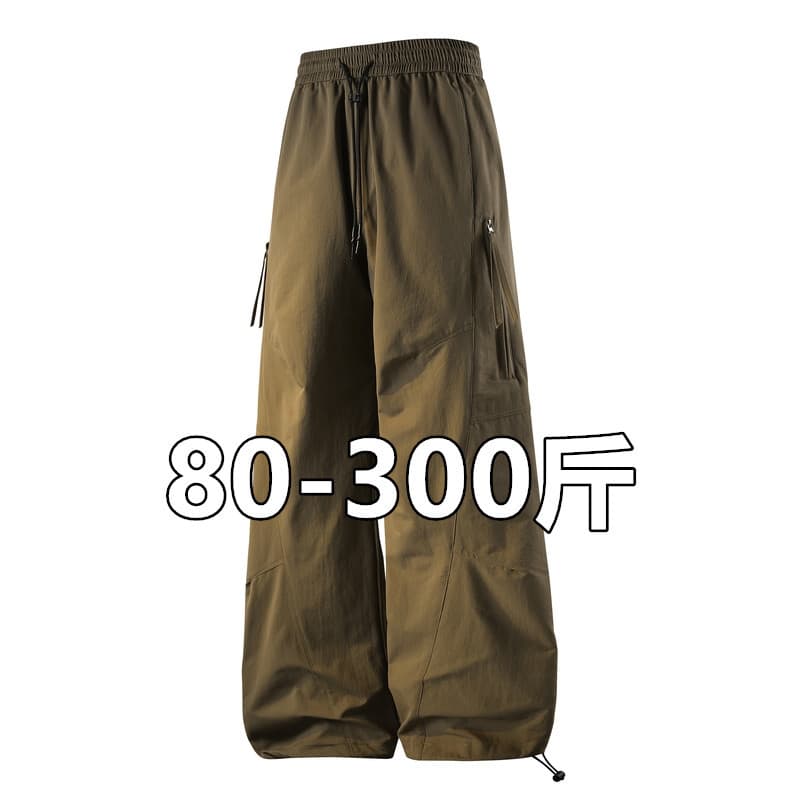 Big Size Cargo Pants for Men Spring/Summer New Loose Casual Straight Leg Sweatpants for Overweight Plus Size Curved Knife Pants