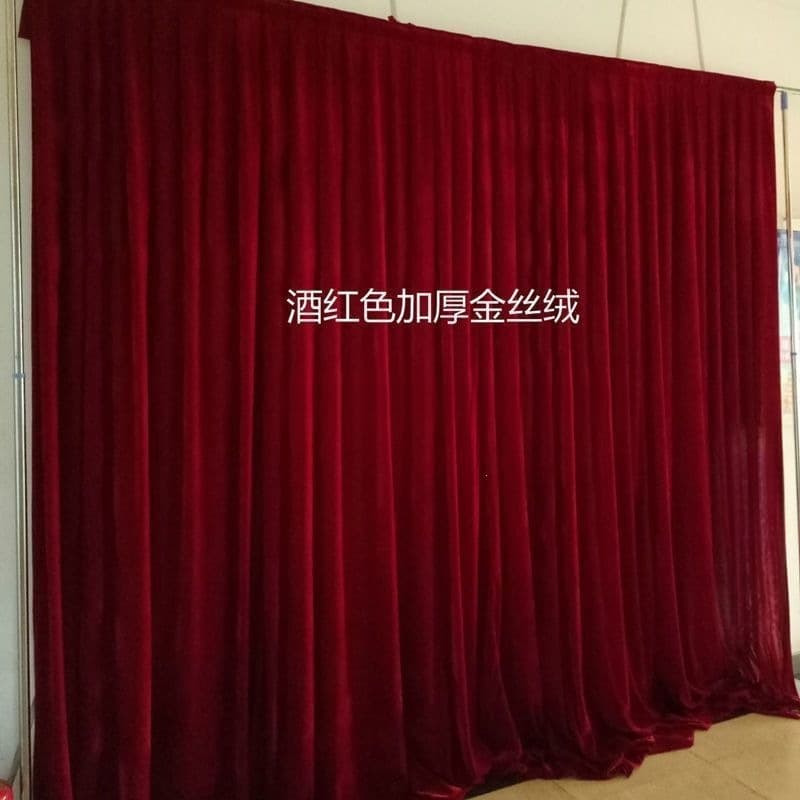 Wine Red Wedding Velvet Background Cloth Drapery Photo Backdrop Fabric Light-Absorbing Background for Engagement Party Free Shipping