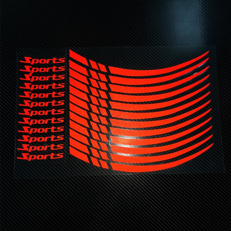 Cross-border 18-21 inch Car Wheel Rim Reflective Decal Sticker Motorcycle Hub Sport Letter Sticker J100
