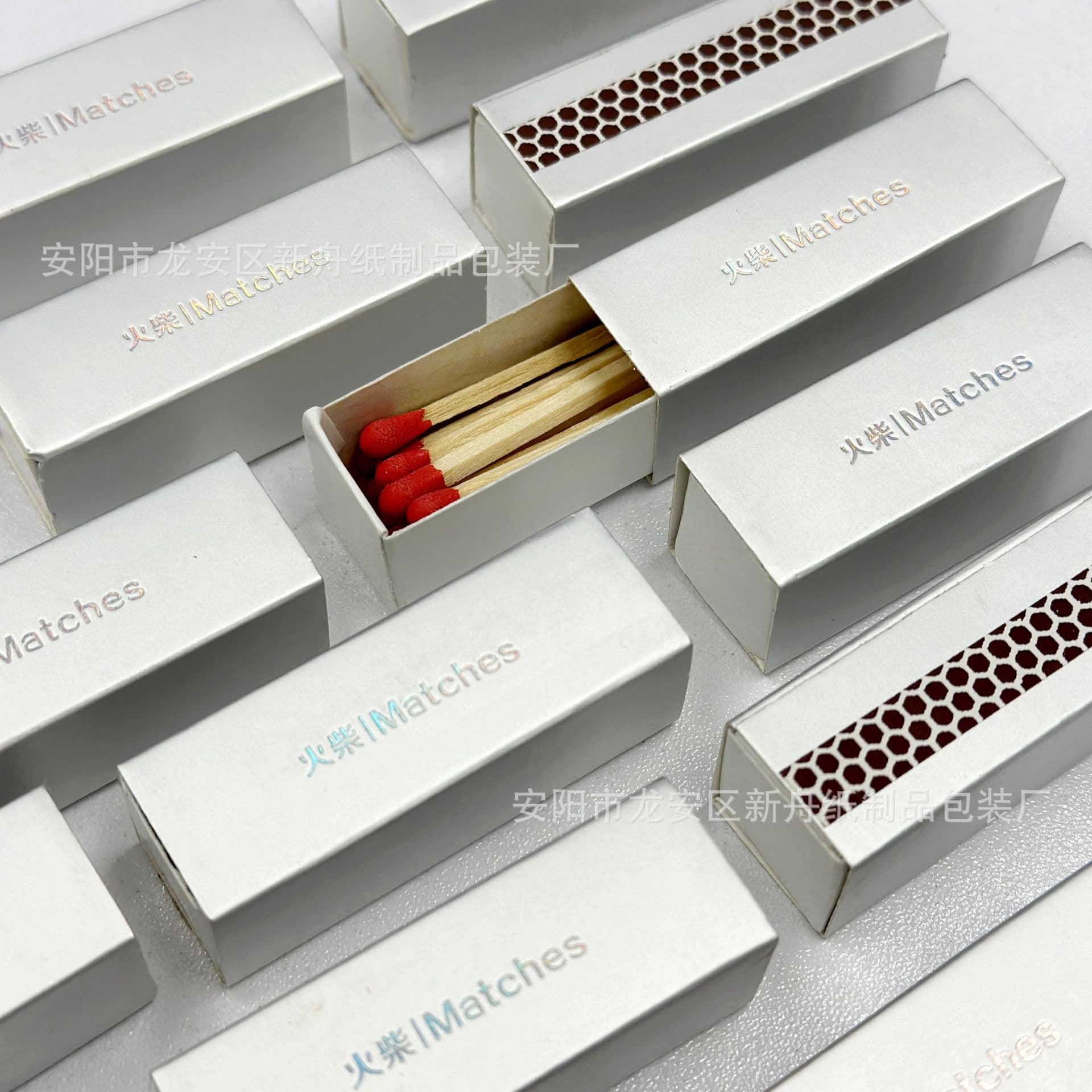 High-quality silver cardstock safety matches with premium advertising logo printing for creative promotions.